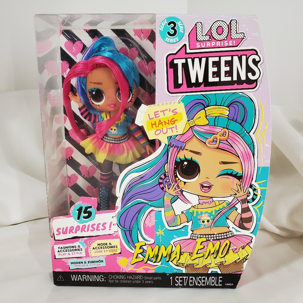 L.O.L. Surprise! Tweens Emma Emo Doll S3 w/ Pink and Blue Hair